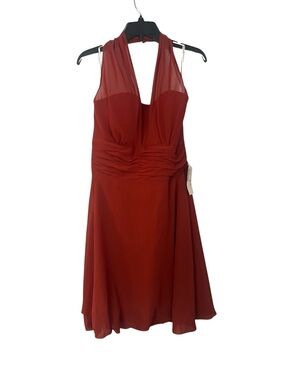 Jordan halter Red Chiffon Cocktail Dress